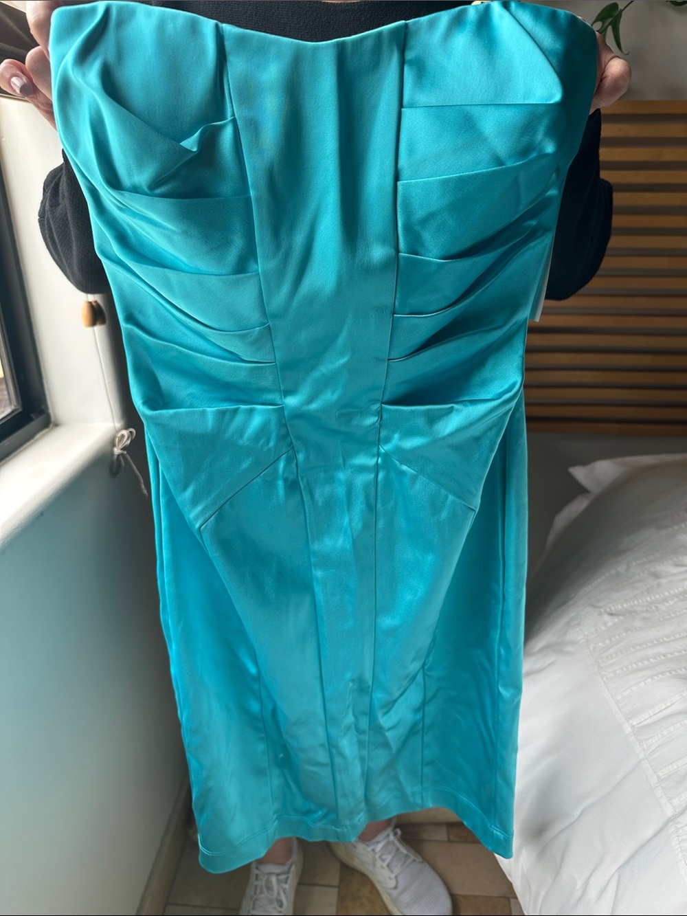 Strapless Turquoise corset Dress - Elegant Evening Style